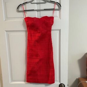 Women’s strapless bandage dress size xs red